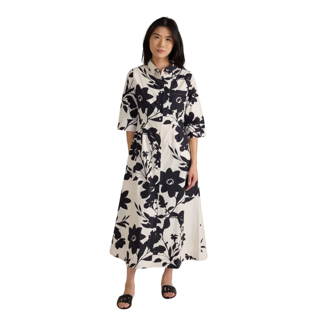 Image of Justine Dress in Black and White