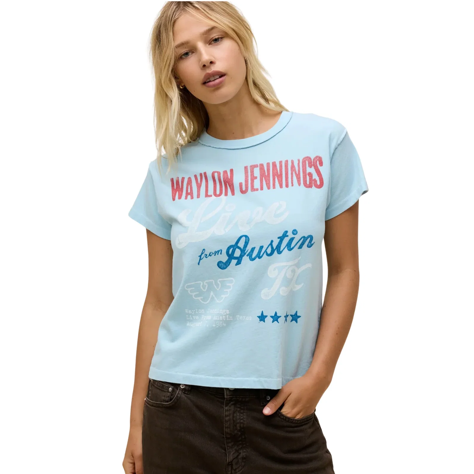 Image of Waylon Jennings Live From Austin Reverse GF Tee