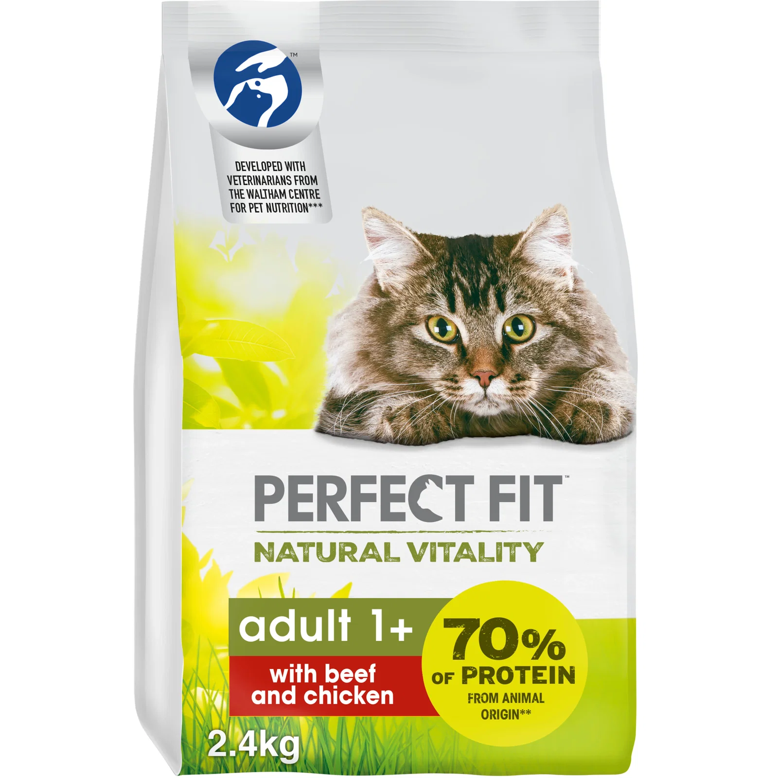 Image of Perfect Fit Natural Vitality Dry Cat Food Beef & Chicken