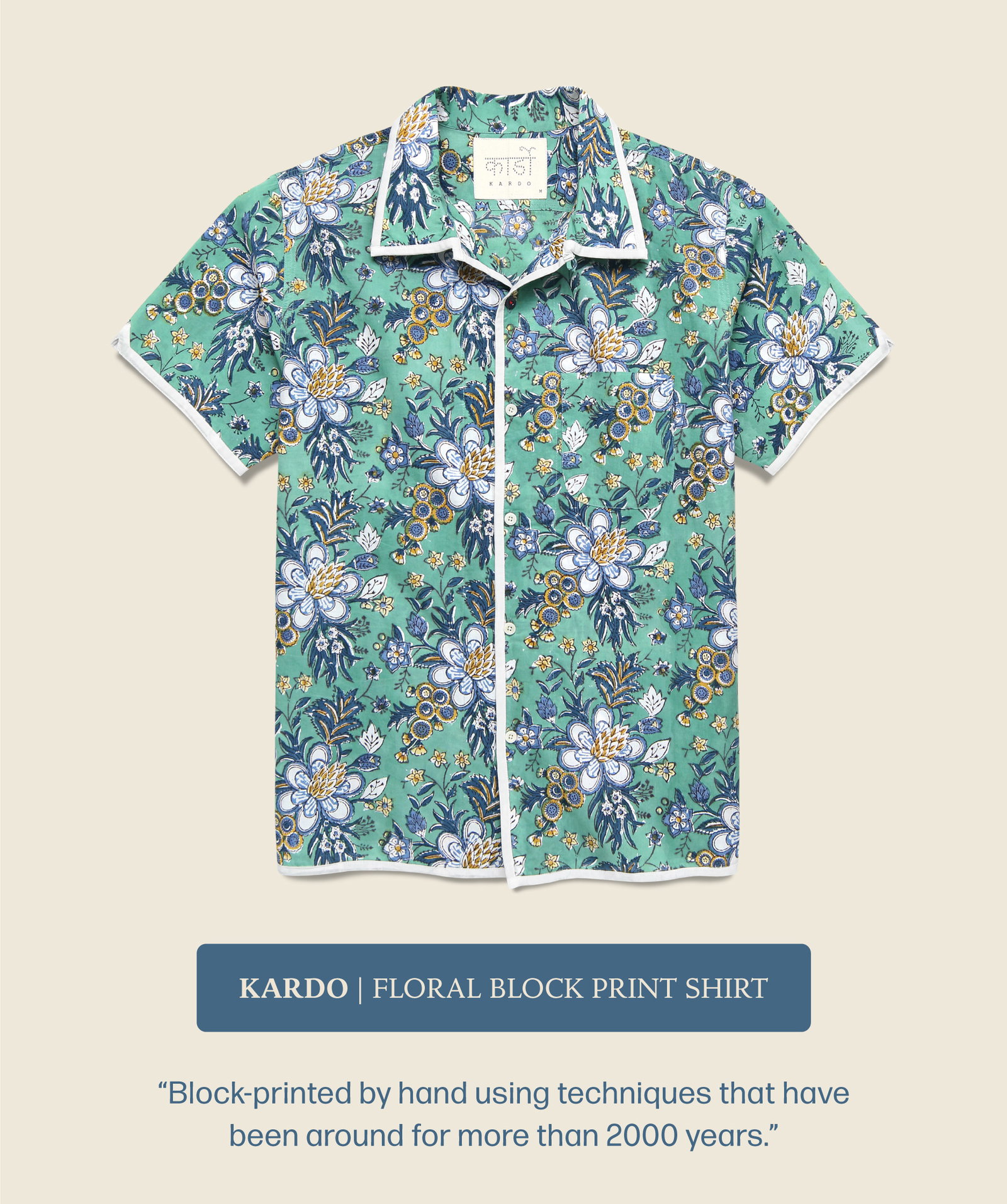 Kardo Floral Block Print Shirt