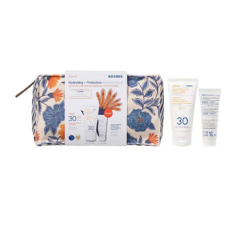 Image of Korres Hydrating & Protective Suncare Ritual (Worth £59!): Yoghurt SPF 30 + Greek Yoghurt Gel-Cream 20ml