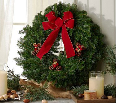 Del. Week 11/23 Fresh Balsam Jingle Bell Wreath by Valerie