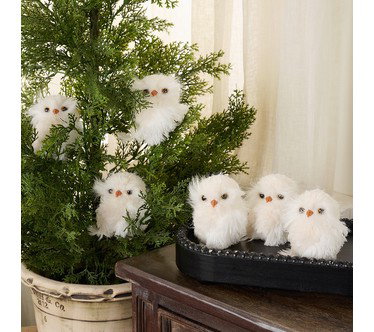 Set of 6 Feathered Owl Clips by Valerie