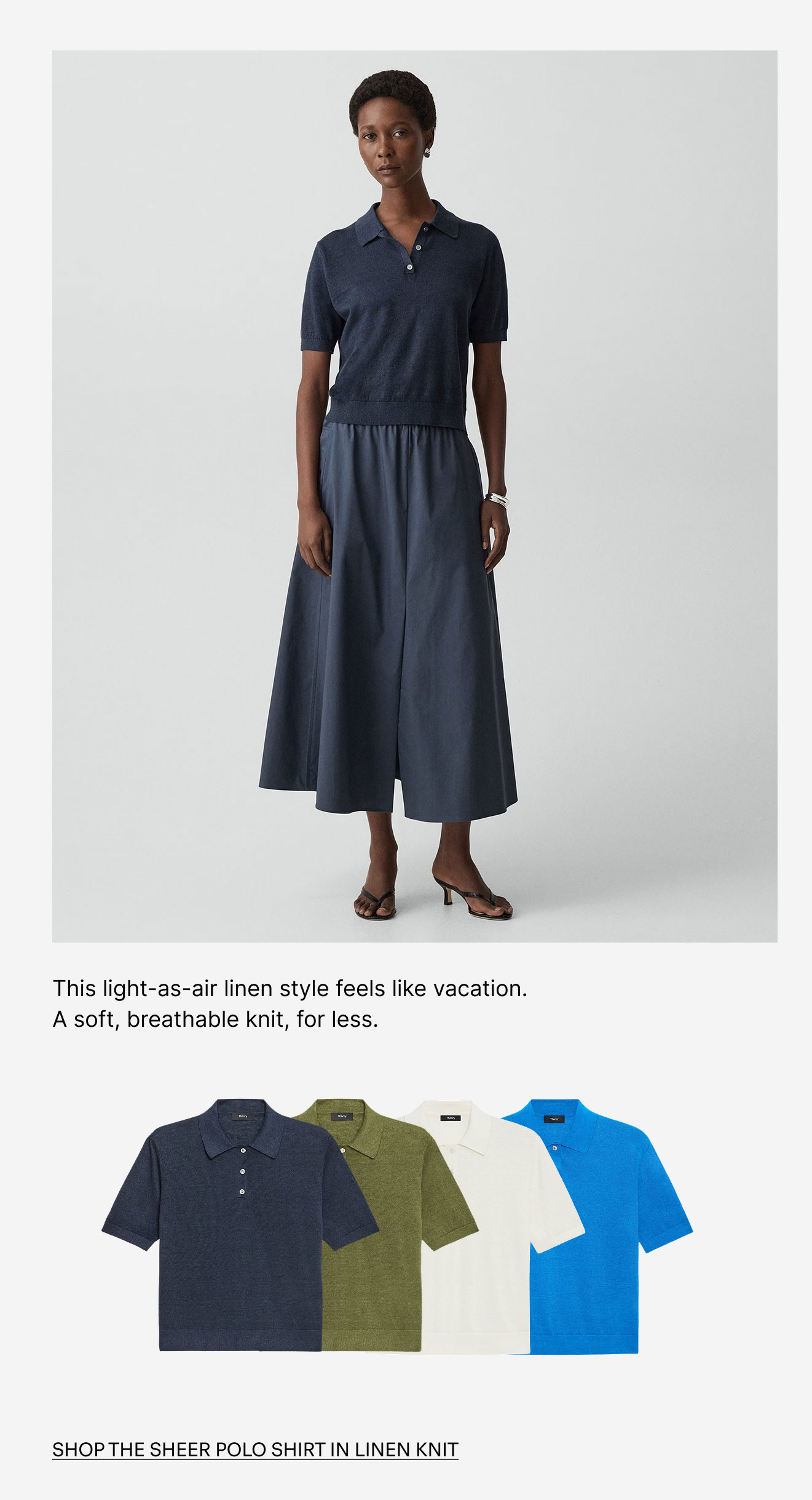 Shop The Sheer Polo Shirt in Linen Knit