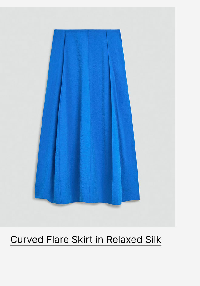 Curved Flare Skirt in Relaxed Silk