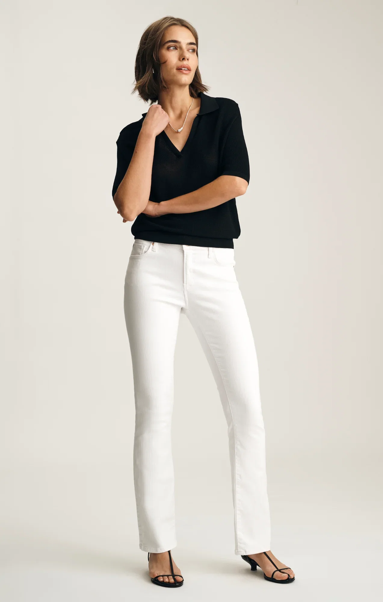 Image of MOLLY BOOTCUT IN WHITE FLEX BLUE