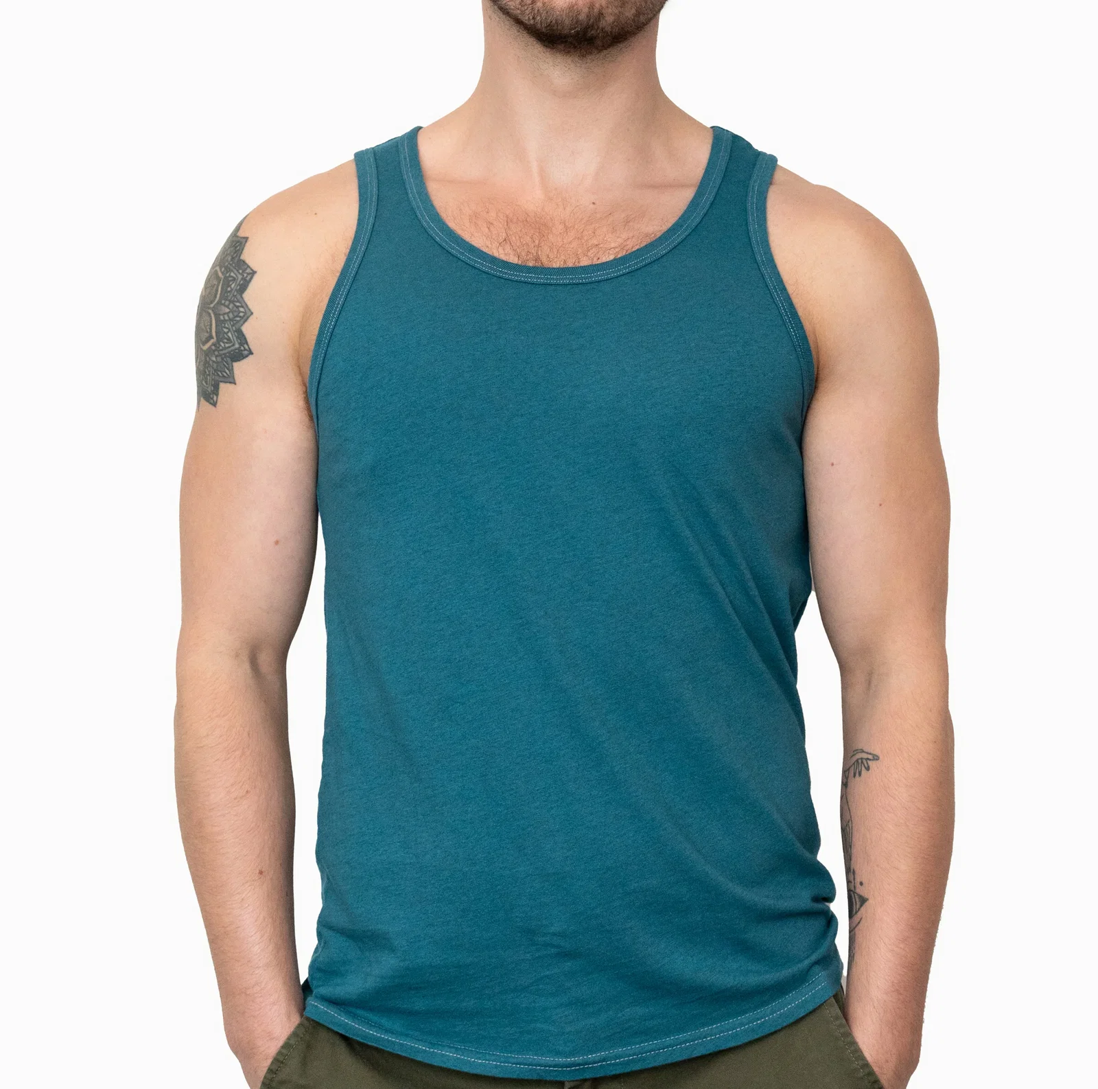 Image of The "Bruiser" Cotton Tank Top in Teal Blue (SIZE M & L)