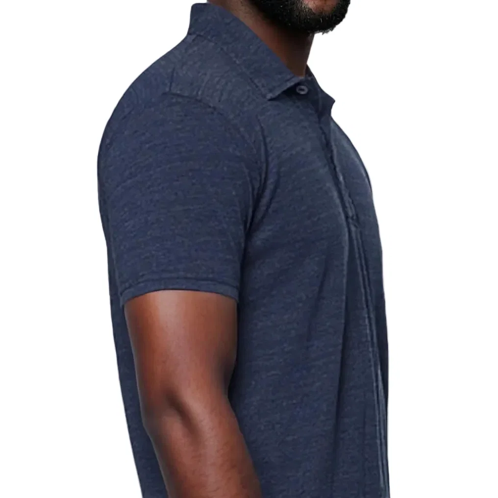 Image of The "Driver" Tri-Blend Polo T-Shirt In Deep Blue