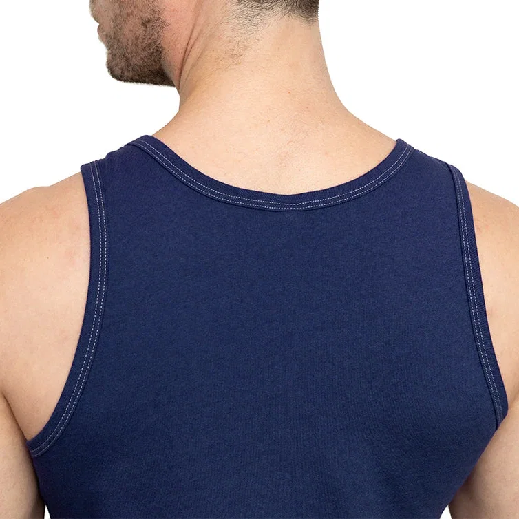 Image of The "Bruiser" Cotton Tank Top in Navy Blue