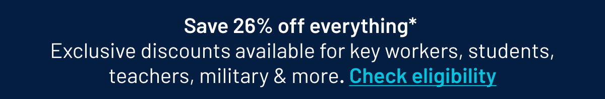 Save 26% off everything