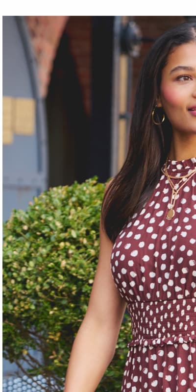 Dot Print Mia Maxi Dress In Brown Ecru