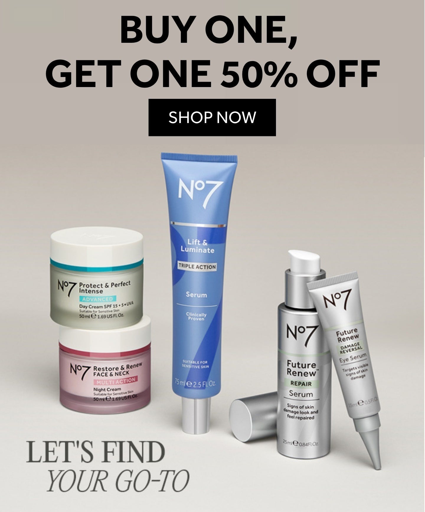 Buy one get one 50% OFF
