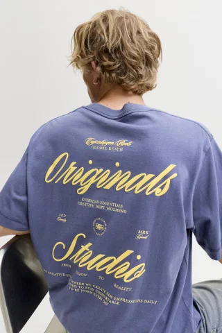JORNORREBRO TYPO TEE SS CREW NECK N 12282898 Crown Blue/AW 26