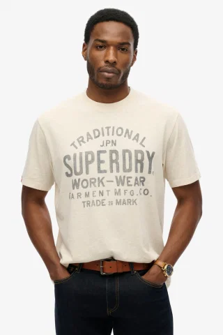 MACHINED GOODS WORKWEAR TSHIRT M1012204A OAT CREAM MARL