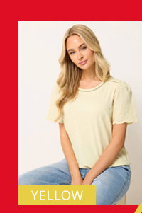 M&Co Yellow Embroidered Sleeve Cotton T-Shirt