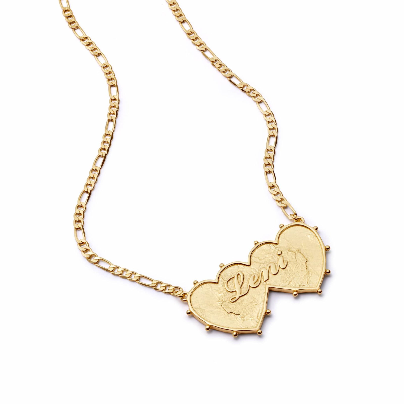 Image of Shrimps Double Heart Personalised Necklace