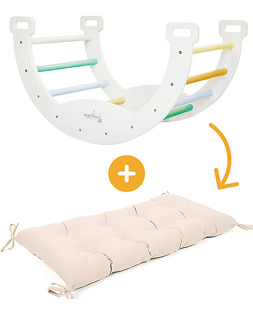 Image of Arco Montessori Rainbow - Sunny Beach + Cuscino - Sviluppa Equilibrio e Agilità