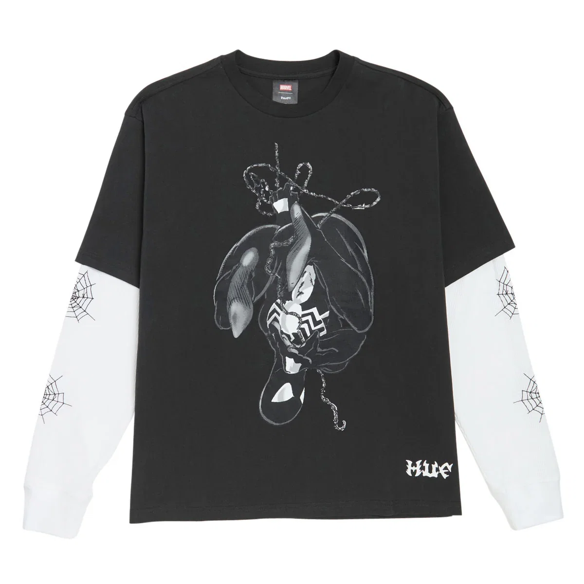 Image of HUF x Spiderman Web Long Sleeve Double Layer Top T-Shirt - Black