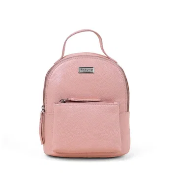 'BETTY' Peach Pebble Grain Real Leather Mini Backpack