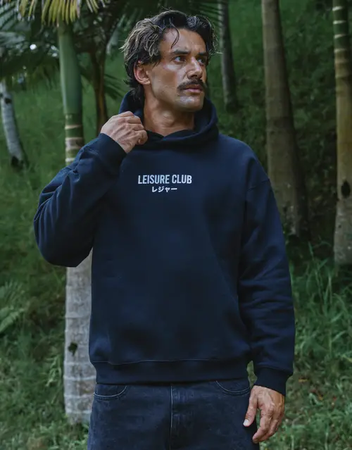 Leisure Club Print Oversized Hoodie