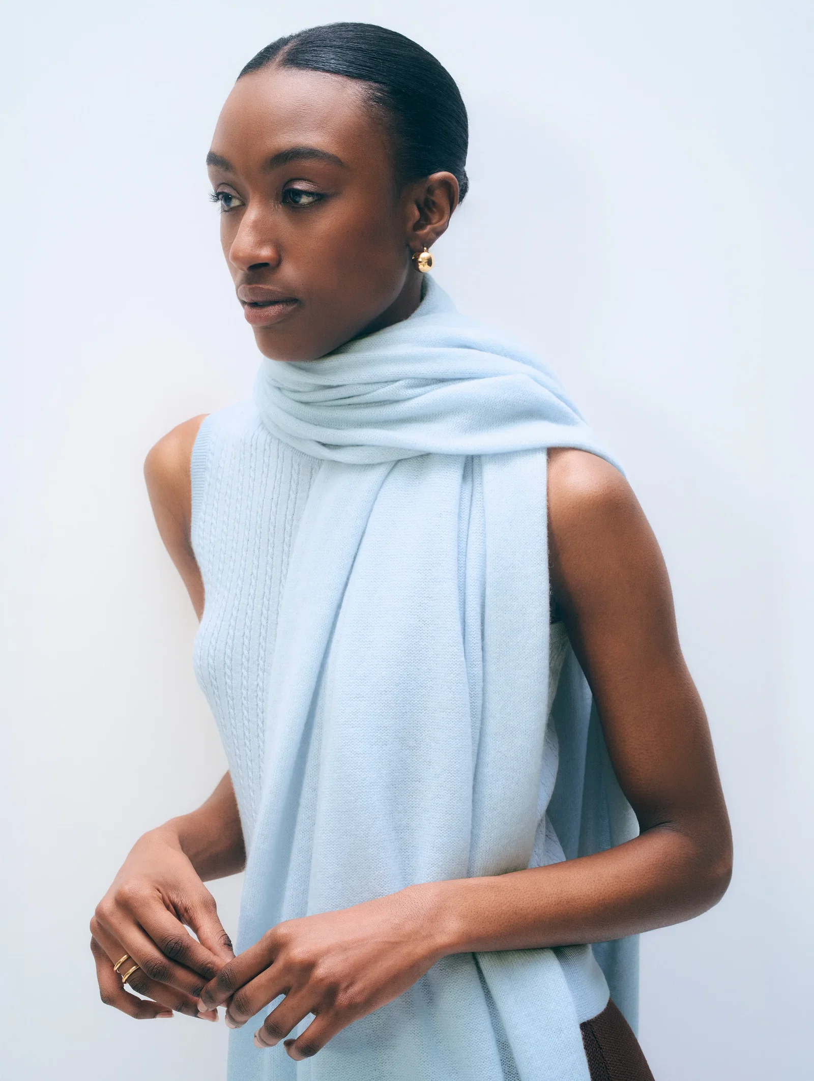 Image of Cashmere Travel Wrap | Pastel Blue