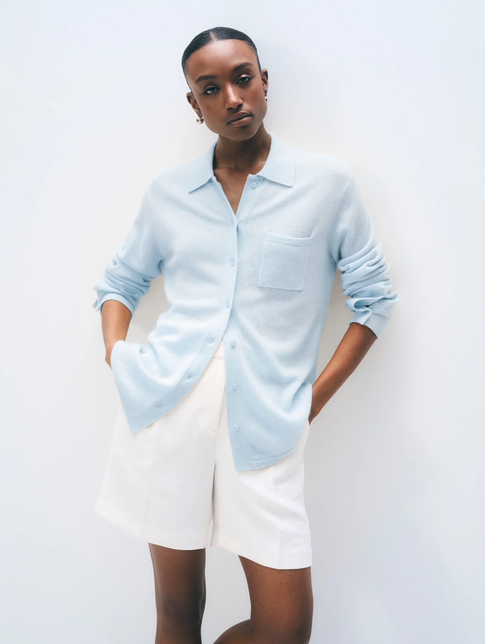 Image of Cashmere Button Down | Pastel Blue