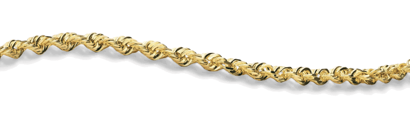 Yellow gold rope chain necklace.
