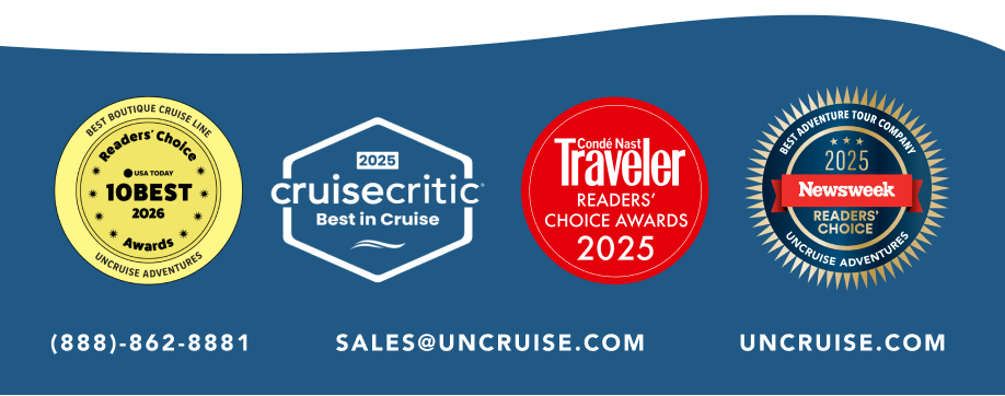 Award logos from USA Today, Cruise Critic, Conde Nast,
and Newsweek