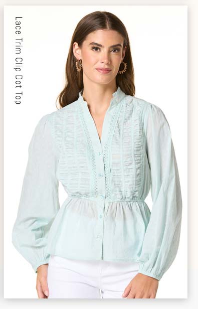 Shop Lace Trim Clip Dot Top