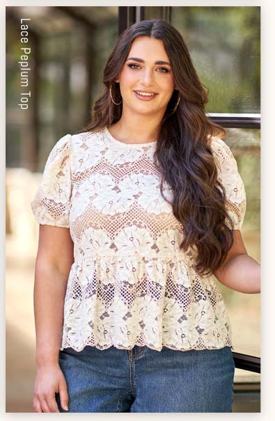 Shop Lace Peplum Top