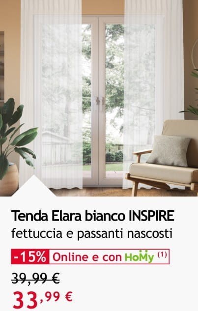 Tenda Elara bianco INSPIRE 33,99 € solo con Homy