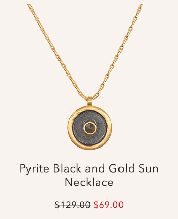 Pyrite Black and Gold Sun Necklace