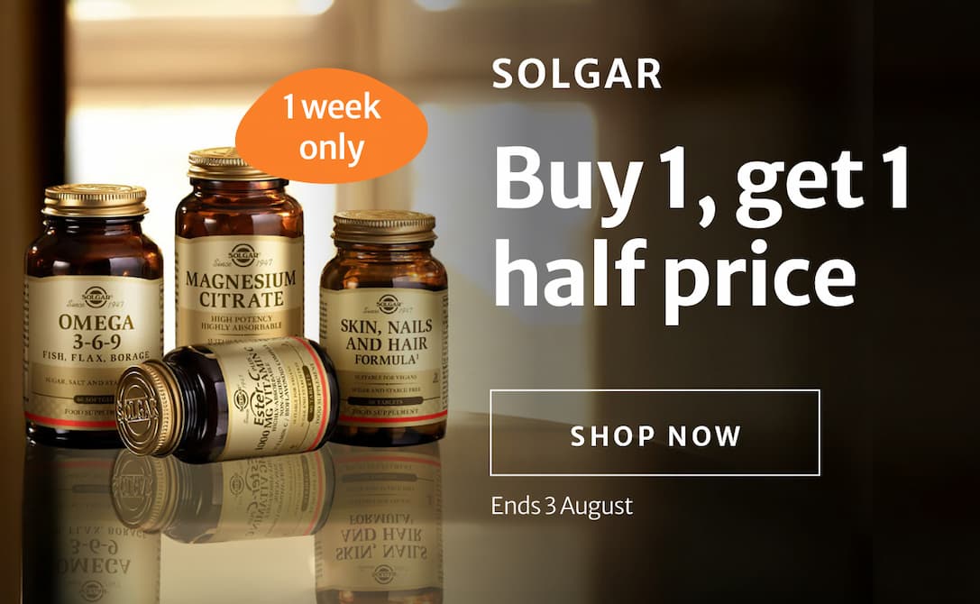 Buy 1, get 1 half price on Solgar