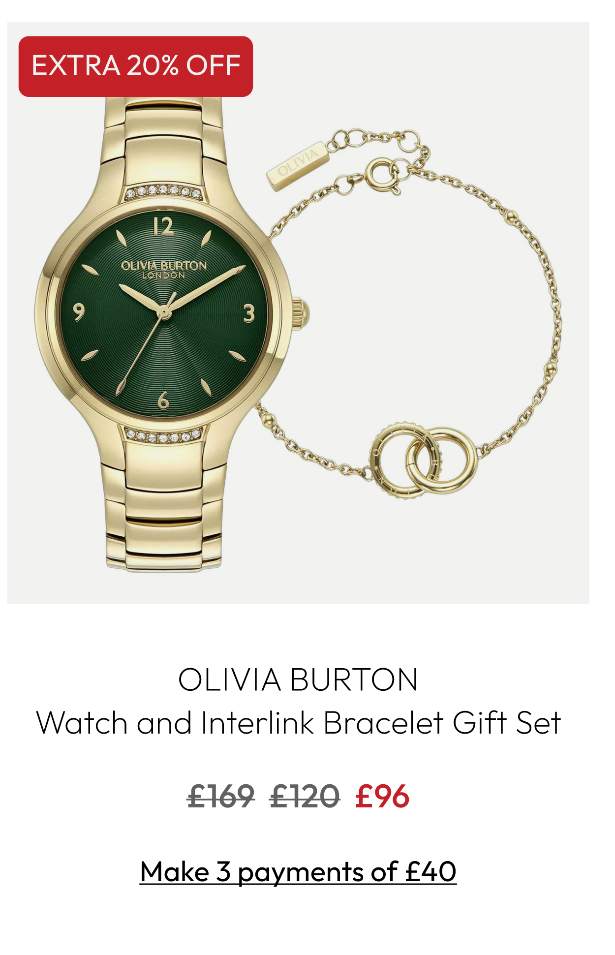 Olivia Burton Watch and Interlink Bracelet Gift Set 24070022