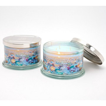 HomeWorx by Slatkin + Co. S/2 18oz Obsidian Shores Candles