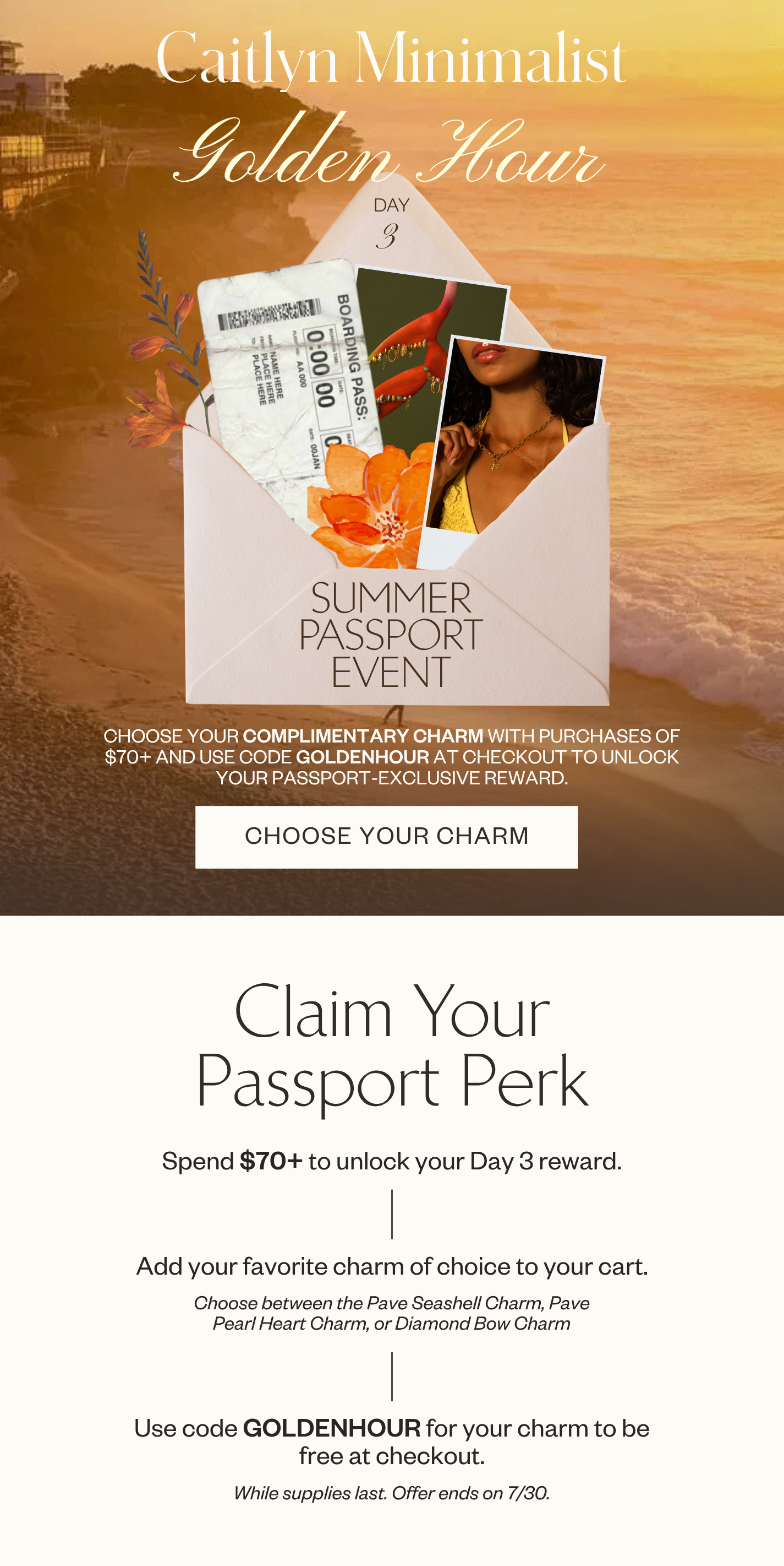Summer Passport Event: Free Charm With Purchase $75