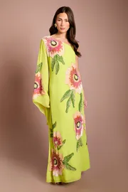 Coast Muse One Shoulder Floral Embellished Maxi Dress