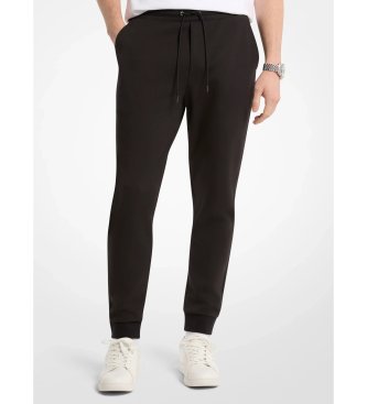 Joggers de mezcla de algodón con logotipo negro