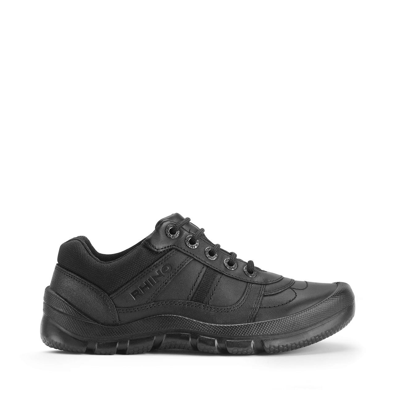 Image of Rhino Sherman, Black leather boys lace-up school shoes