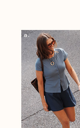 Tylarah Short Sleeve Cardigan Top - Denim Blue