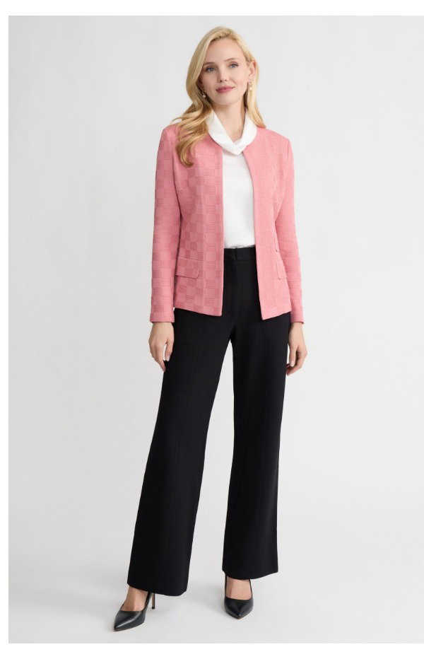 Tailored Tonal Checkered Knit Jacket