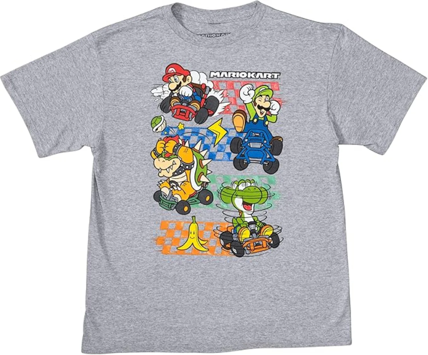 Image of Super Mario Bros Mario Kart Officially Licensed Retro Style Gaming T-Shirt