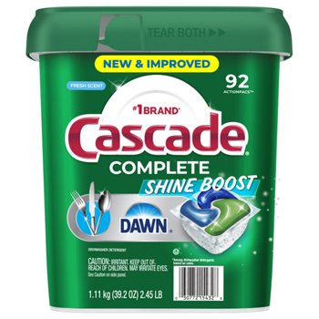 Cascade Complete Shine Boost Dishwasher Detergent Pacs