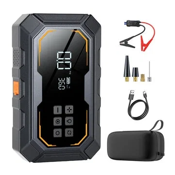 4 In 1 5000A Car Jump Starter with Air Compressor LED Lighting Tire Pump Power Bank Portable 12V Battery Starting Car Battery Charger