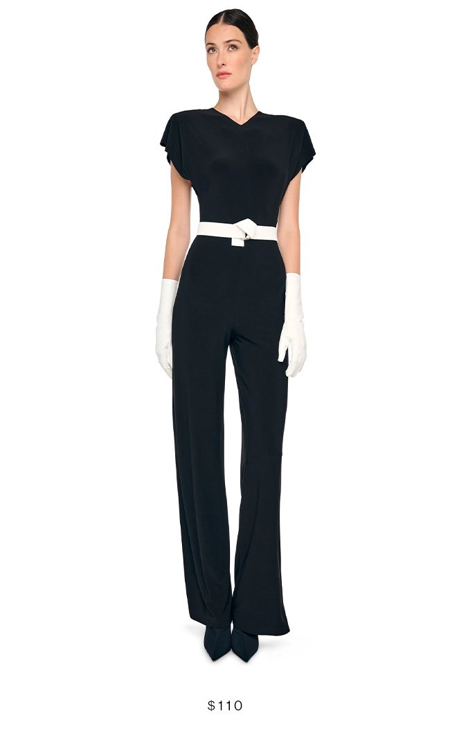 CAP SLEEVE SHOULDER PAD JUMPSUIT
