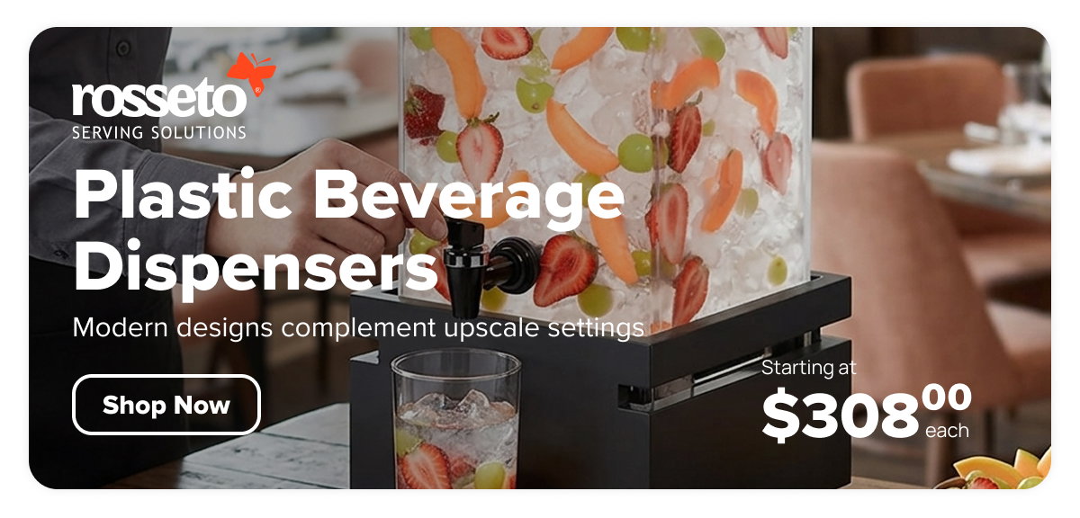 Rosseto Quick Ship Plastic Beverage Dispensers