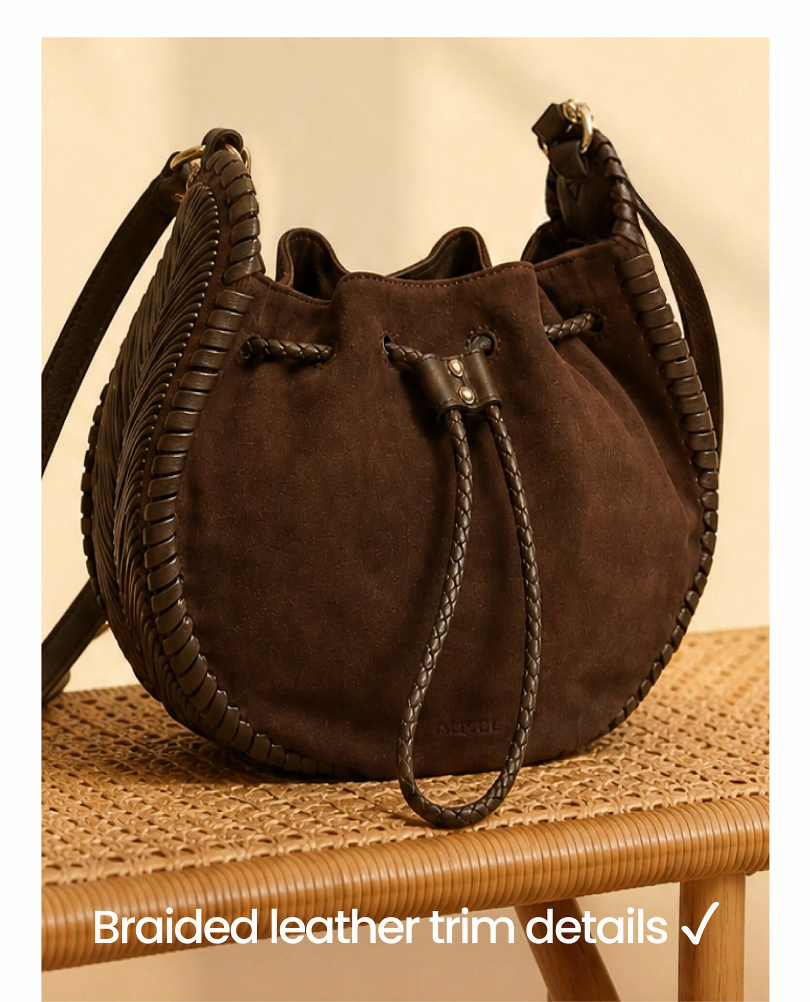 Braided leather trim details