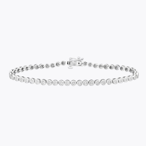 Sterling Silver 0.25ct Diamond Illusion Tennis Bracelet