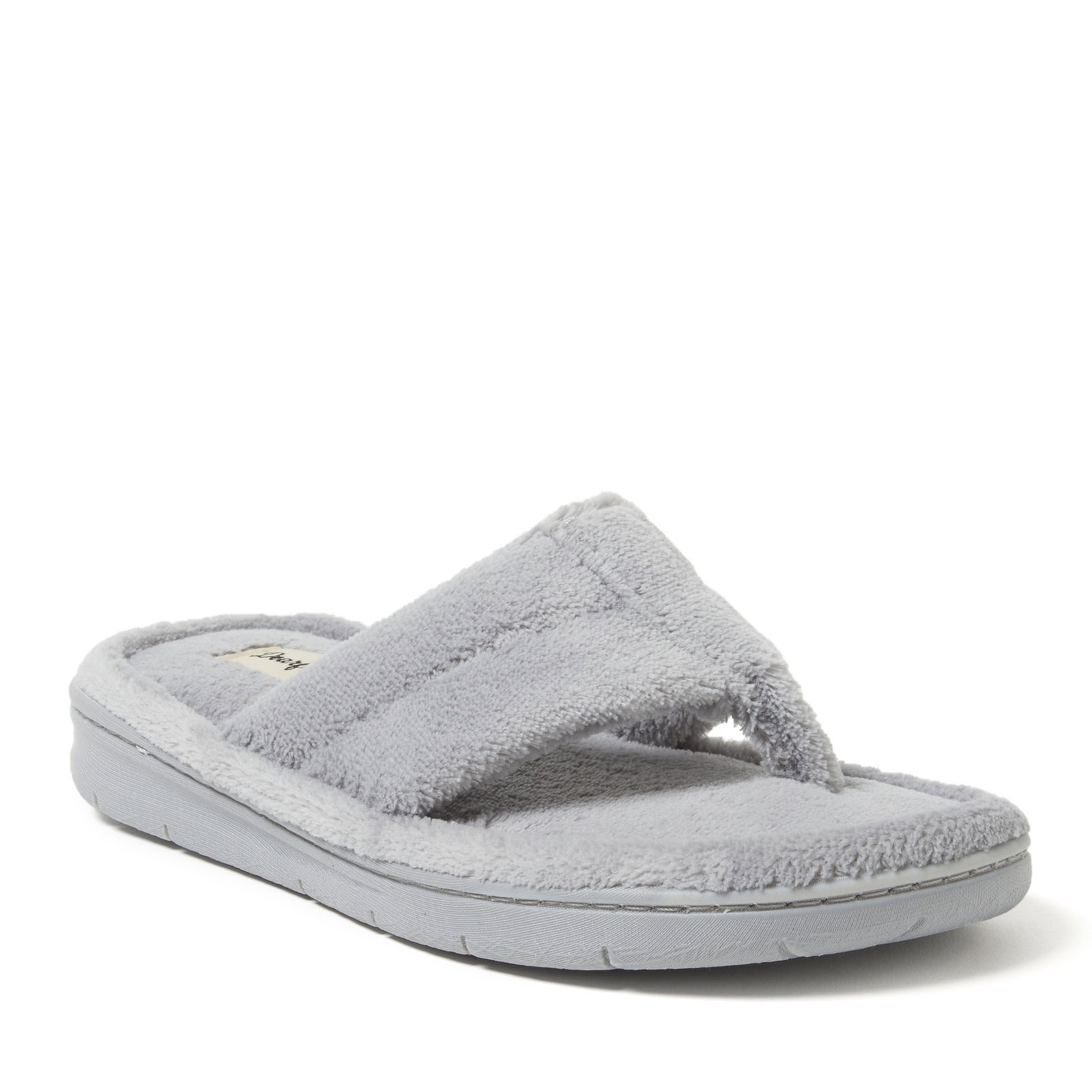 Image of Dearfoams Women's Wrenley Terry Thong, Sleet