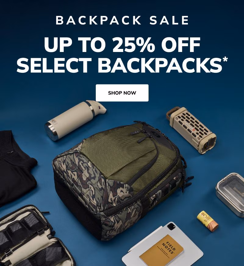 Backpack Sale: up to 25% off